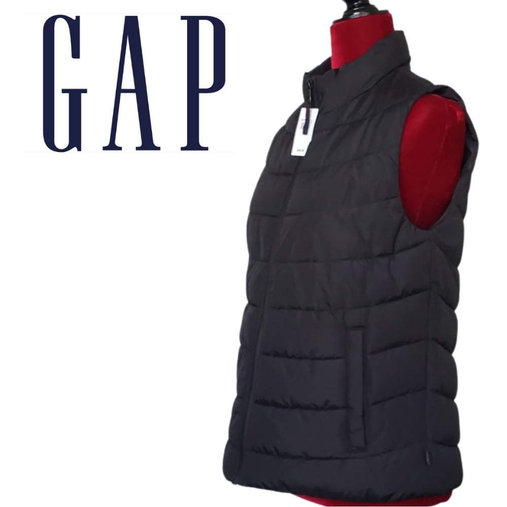 NWT Women's Gap Black Puffer Vest Jacket SZ: Small - Picture 4 of 14